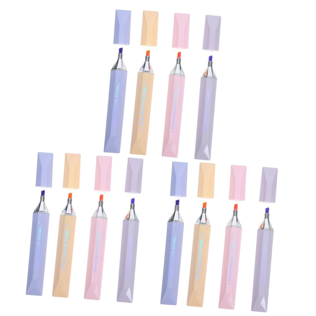 NUOBESTY Lot De 3 Surligneurs Adorables Marqueurs Détude Stylos Dapprentissage Marqueurs Pour Étudiants 12 Couleurs 4 Pièces X 3