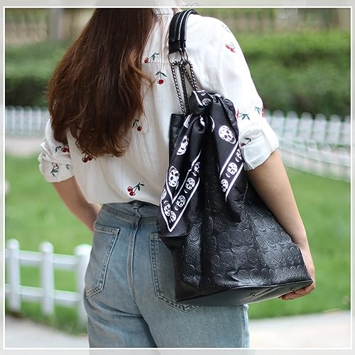 Bolso Hobo de cuero sintético con diseño de calavera para mujer miniatura 2