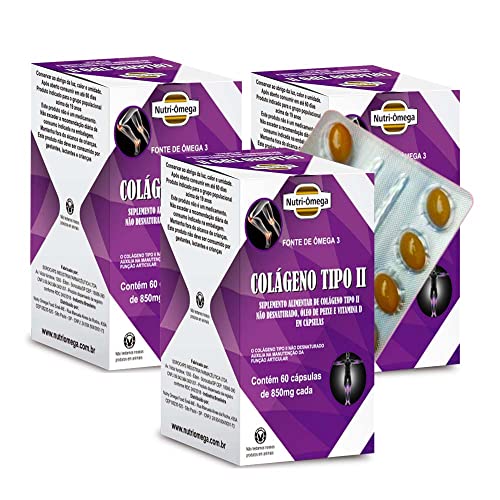 COLÁGENO TIPO 02 COM ÔMEGA 3 + VIT. D (ARTICULAÇÕES) KIT 06 MESES.