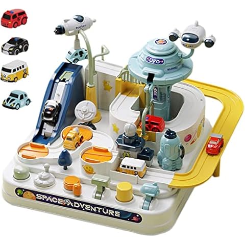 TODARRUN New Explore Space Car Adventue Toy,Cars Rescue Adventure Race Track with 4 Vehicles,Space Theme Preschool Educational Toys for 3 4 5 6 7 8 Year Old Boys Girls,Bithday Gifts for Kids Toddlers Cover