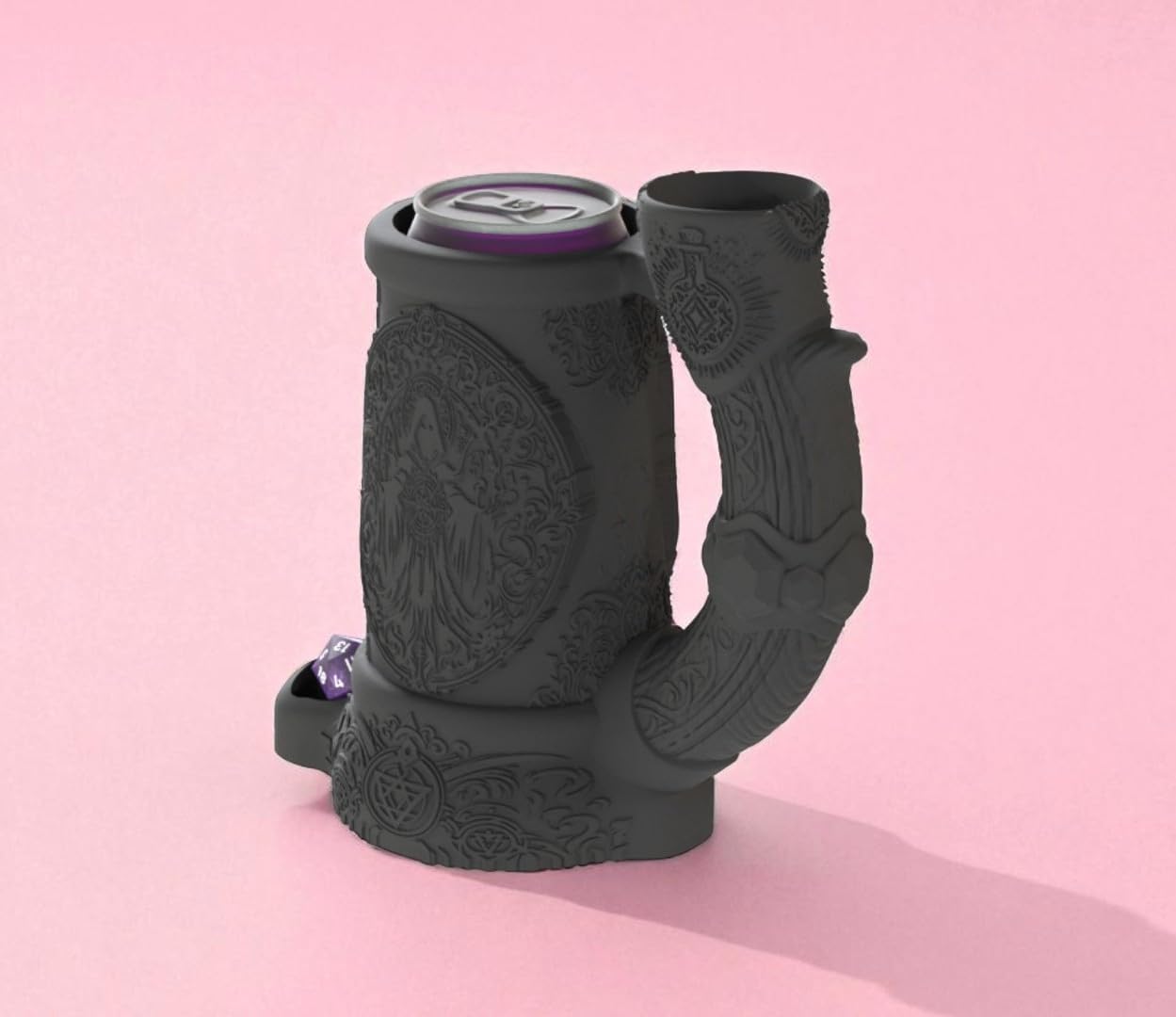 Dark Sorcerer Can Cozy Dice Tower, rullo di dadi e porta bevande, regalo di ruolo da tavolo con Dungeons and Dragons, accessorio da tavolo per giochi di ruolo, decorazione dungeon master, tazza gotica