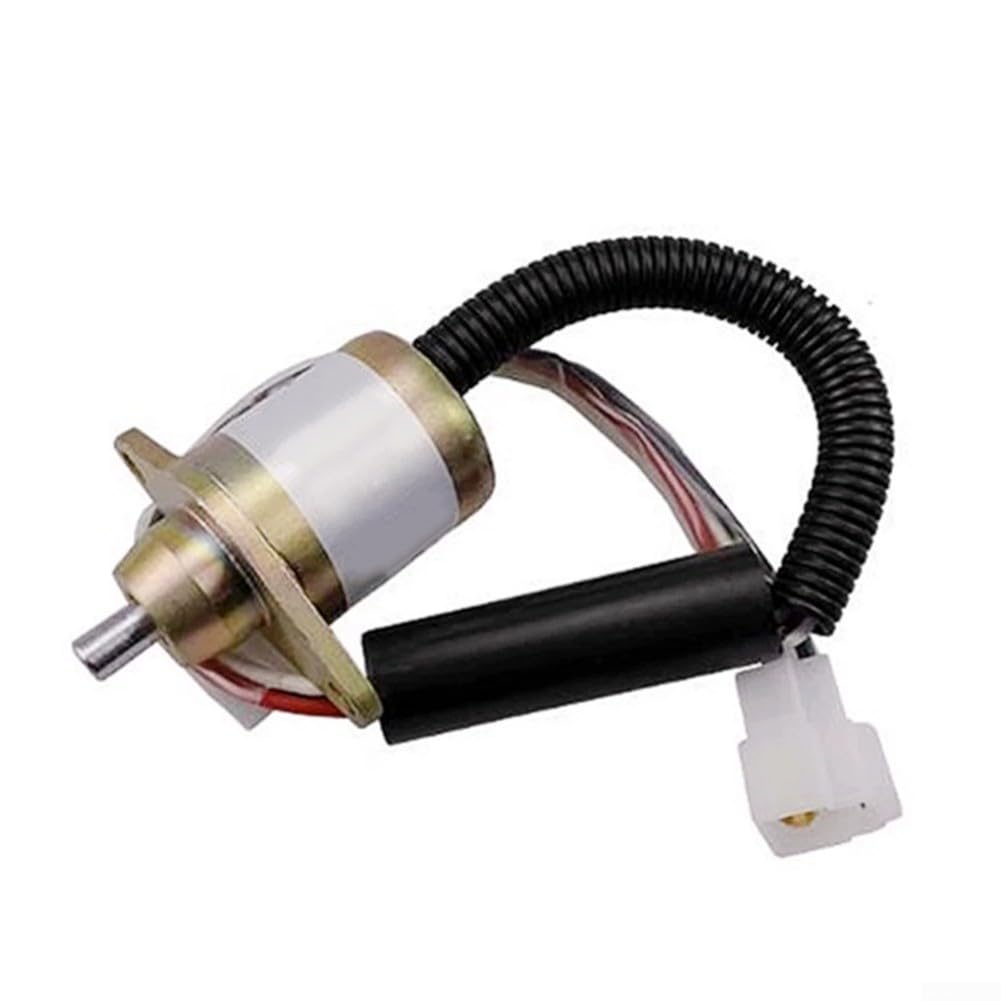 KM2V80-11700 Diesel Stop Solenoid, 12V/24V Fuel System Shut-off Valve with Protected Terminal, for Industrial Engines and Generator Sets(KM2V80-11700 24V)