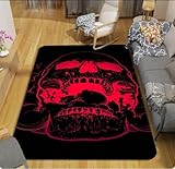 YANGECHEN Alfombra con Estampado De Calavera De Terror Pasillo De La Sala De Estar Sofá De Casa Mesa De Centro Alfombrilla Antideslizante Alfombra De Puerta Antideslizante De Baño 120X160Cm