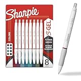 Sharpie S-Gel Pens Fashion Barrel Gel Pens Pearl White Body Medium (0.7mm) Point Bold Ink Colors 8 Count