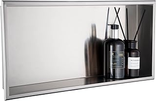 DAYONE Rectangular Stainless Steel Shower Niche 24" X 12", Brushed Nickel Bathroom Wall Soap Niche, Alcove Douche De niche Salle De Bain, Shower or Tub Storage Organizer Nook Insert - NO Tile Needed