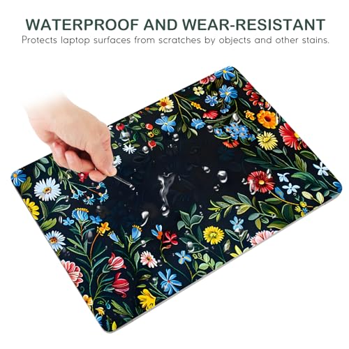 Image of DINKY 11.6 13 13.3 14 15 15.6 inches Netbook Laptop Skin Sticker Reusable Protector Cover Case for Laptop Notebook Art Decorative, Blue and Red Flowers