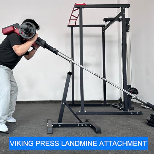 Image of Viking Press Landmine Handle for 2-Inch Barbell, Hack Squat T-Bar Row Attachment Strength Training Accessories, Shoulder Press Landmine Attachment Equipment