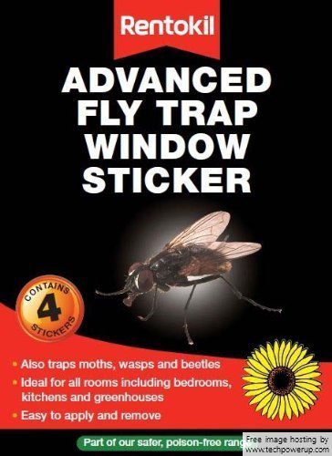 4x Fly Traps Window Stickers Kills Flies Rentokil Fly Trap 4 Pack For Greenhouses