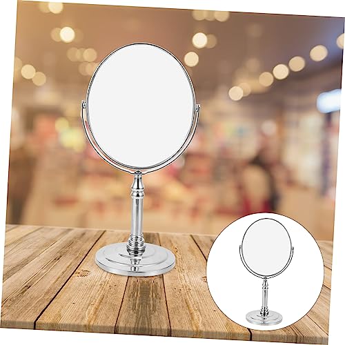 Espejo de maquillaje Beaupretty metálico doble cara giratorio miniatura 7