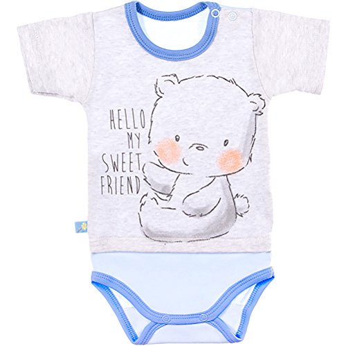 Preisvergleich Produktbild Be Mammy Kinder Baby Body Kurzarm BEEK0009 (Grau / Blau, 62)