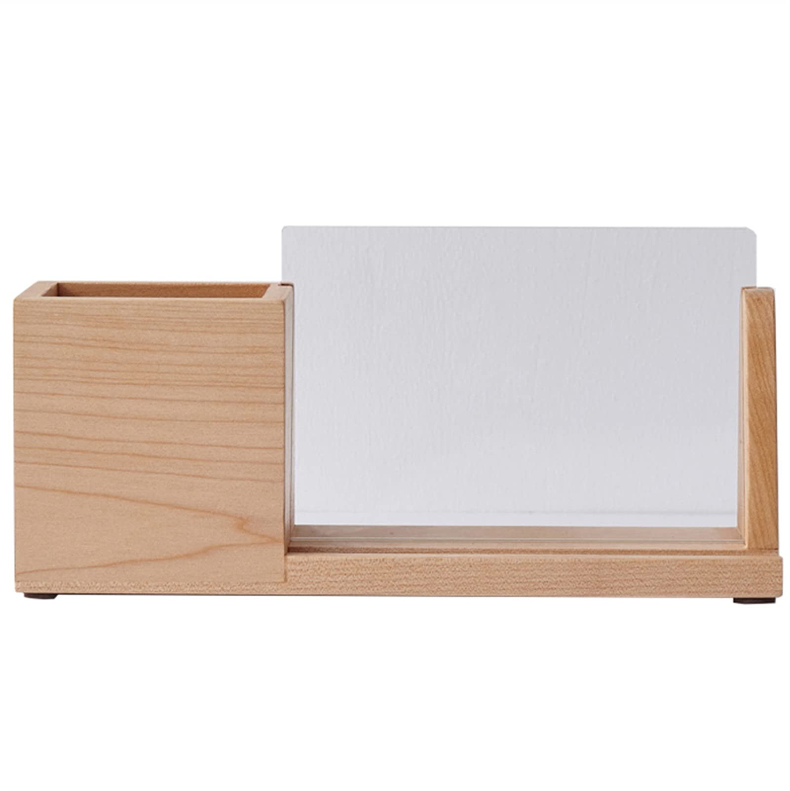 Portapenne a 2 Scomparti con Supporto per Cellulare e Cornice per Foto, portapenne in Legno e portapenne per Trucco per casa e Ufficio