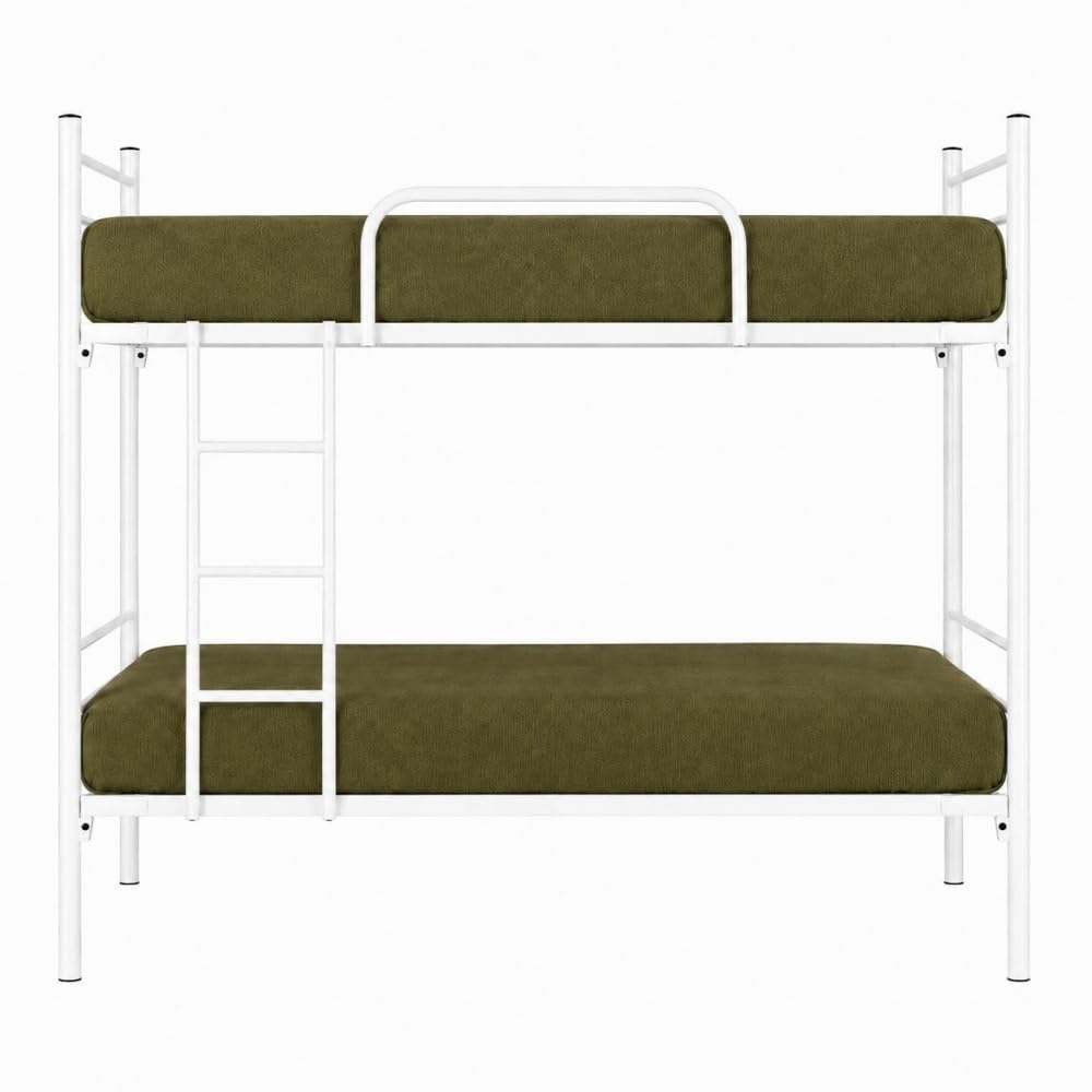 Litera Metálica Luna 80x190 | Estructura Reforzada con Somier de Lamas | Blanco | Adultos y Niños | Sin Cama Supletoria