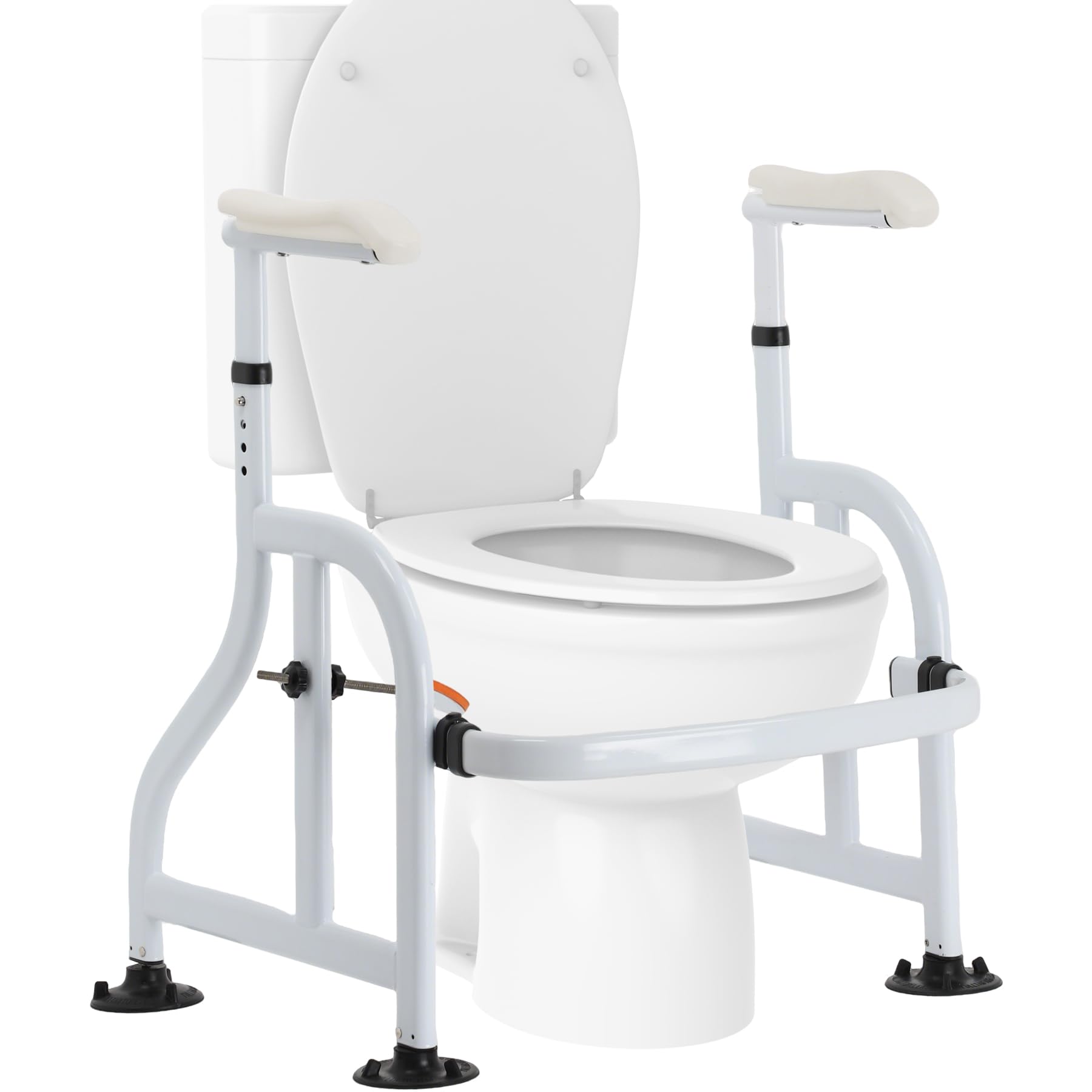 toilet safety rails with adjustable handrails, 350 lbs weight capacity metal toilet rails, toilet safety frame for the elderly, pregnant woman, patient