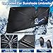 Car Windshield Sun Shade Umbrella, Windshield Sun Shade Cover with 360°Rotation Bendable Handle, UV Block Heat Insulation Portable Full Cover Sun Shade, Foldable Sunshades for Most Cars (55