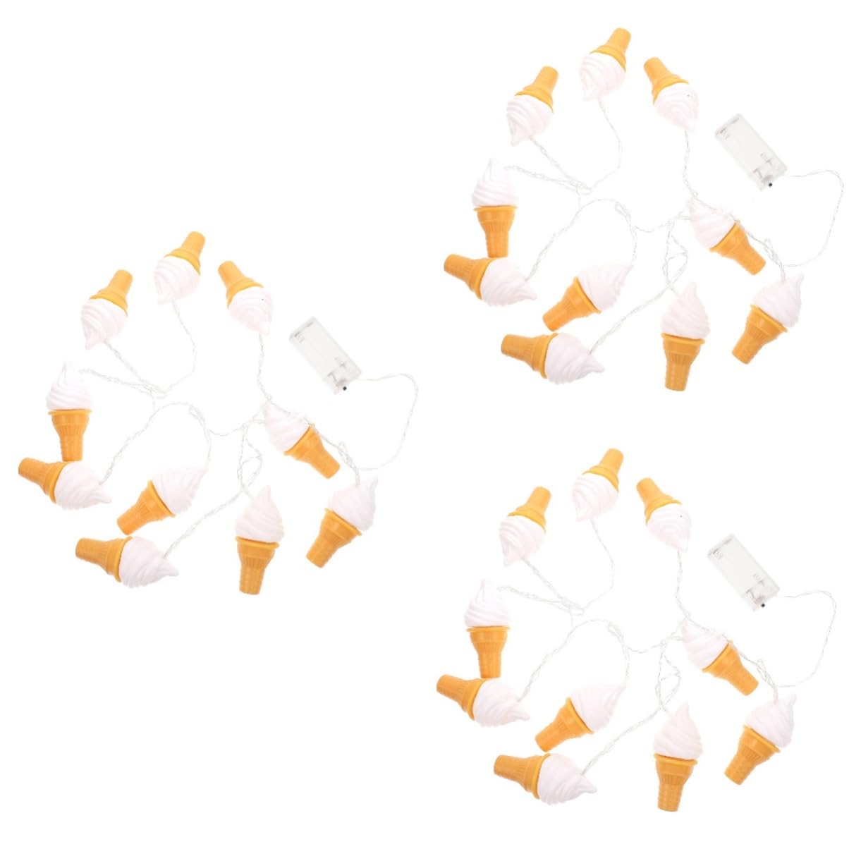 Zerodeko 3sätze Eiscreme Lichterkette Lange Dekorative Beleuchtung Mit Warmweißen Leds Für Kinderzimmer Geburtstagsfeiern Und Festliche Anlässe Batteriebetrieben Tragbar Und Leicht