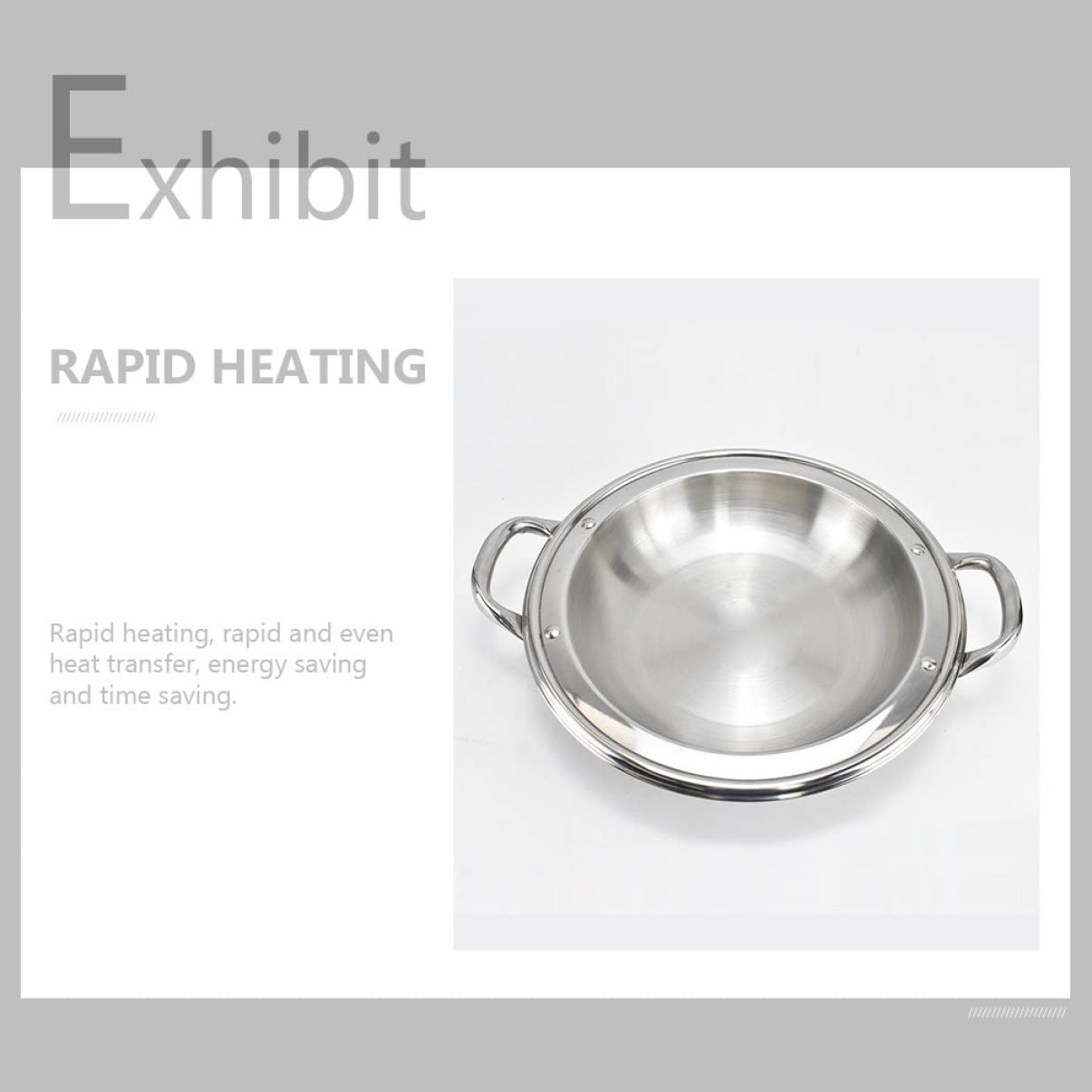 Mikinona Home Accessory Household Stainless Pot Lightweight Paella Pan Easy to Use