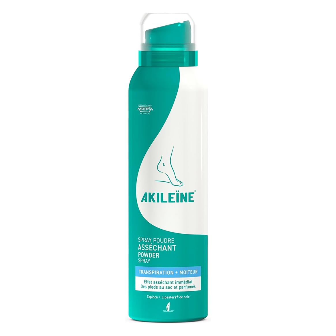 AKILEÏNE | Spray Poudre Asséchant | Lot de 2x 150ml | Transpiration & moiteur pied | Absorbe les mauvaises odeurs | Effet asséchant immédiat | Pieds secs jusqu'à 8h | Rafraîchit & confort quotidien