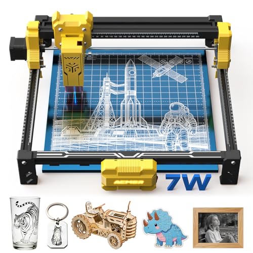 Image of ACMER Laser Engraver Machine, 7000mW Laser Cutter, 0.01mm Precision, 300x300mm Engraving Area, 10000mm /min Speed, for Wood, Metal, Acrylic, Leather, DIY & Education
