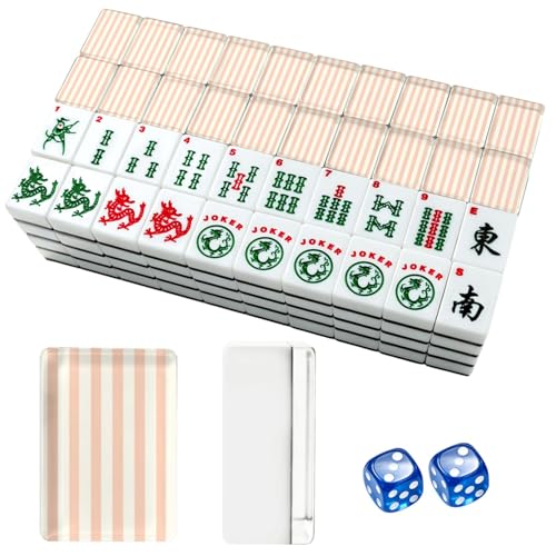 Juego de Mahjong Americano con 166 fichas acrílicas miniatura 1