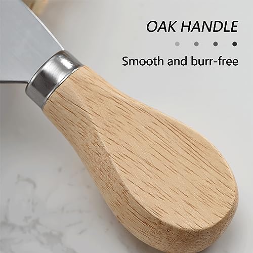 Qianxihu 6Pcs Cheese Slicer Set Cheese Knife Set Wooden Handle Cheese Knives Stainless Steel Cheese Knife and Cheese Shovel Set for Party Wedding Birthday - Image 6