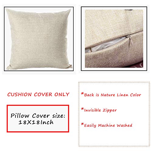 Hopyeer 4Pcs Vintage Nautical Blue Ocean Throw Pillow Covers Retro Marine Life Conch Shell Scallop Seabird Inspirational Quote Coastal Cotton Linen Pillowcase Home Cushion Cover 18"x18" (VN-Ocean) - Image 2