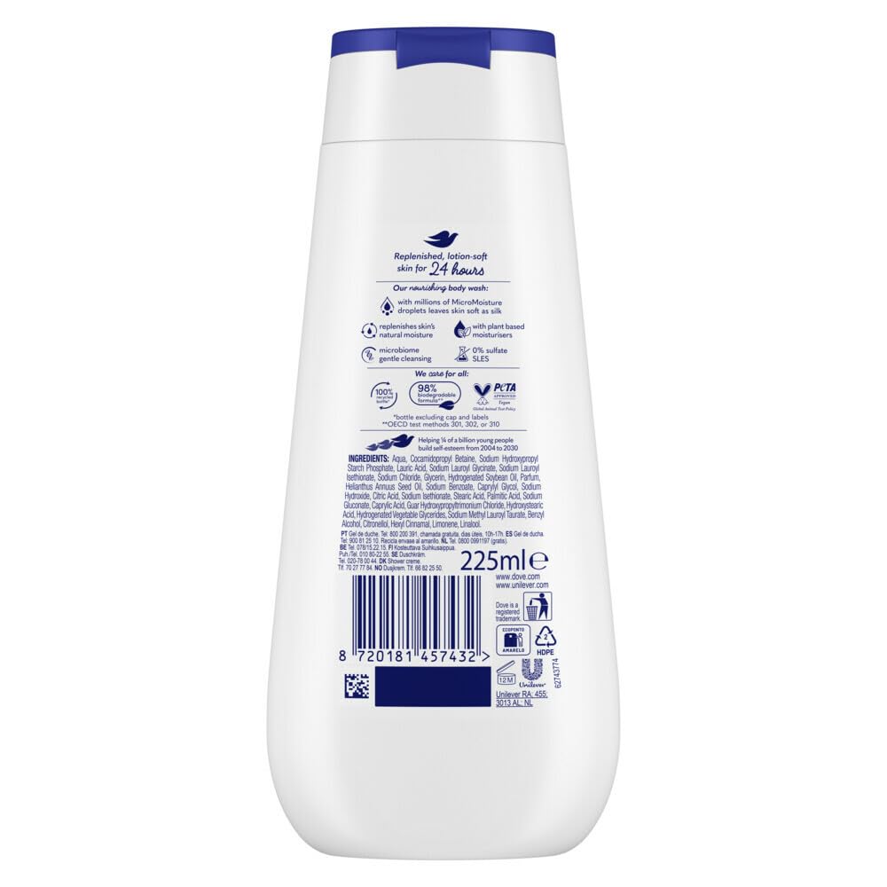 Dove Advanced Care Gel Doccia Idratazione Profonda Idratanti Naturali 6 x 225 ml