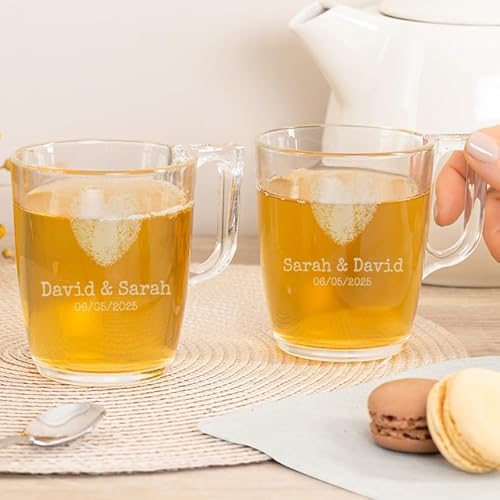 Wanapix Pack 2 Tazas de Té Personalizadas con Nombre Grabado Cristal para infusiones Capacidad 25 cl Vidrio templado extra resistente Aptas para Lavavajillas y Microondas Love Floral Imagen de Wanapix Pack 2 Tazas de Té Personalizadas con Nombre Grabado Cristal para infusiones Capacidad 25 cl Vidrio templado extra resistente Aptas para Lavavajillas y Microondas Love Floral