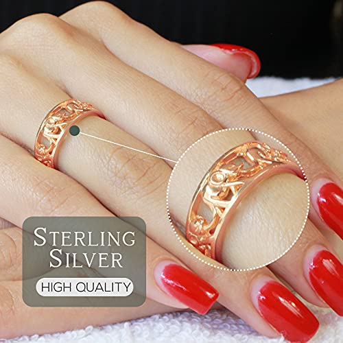 CloseoutWarehouse 925 Sterling Silver Elephant Family Migration Ring (Comes in Colors)2