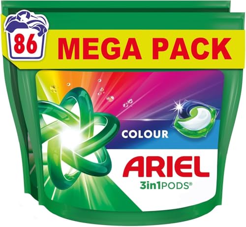 Ariel 3in1 PODS®, Washing Liquid Laundry Detergent Capsules 86 Washes (43 x 2), Colour, Stain & Odour Removal in 1 Wash, Fast Dissolving Even In Cold Ariel 3in1 PODS®, Washing Liquid Laundry Detergent Capsules 86 Washes (43 x 2), Colour, Stain & Odour Removal in 1 Wash, Fast Dissolving Even In Cold