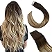 Ugeat Tape in Natural Hair Extensions Ombre Color #4 Brwon to #6 Brown with #613 Blonde 18inch Balayage Tape in Hair Extensions Human Hair 50g/20PCS Adhesive Tape Extensions