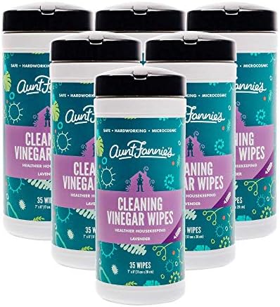 Aunt Fannie’s Vinegar Cleaning Wipes, 35 Count (Lavender, 6-Pack)