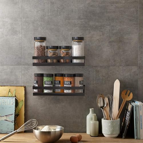 Image of iSTAR Metal Multi-Purpose Black Wall Mount Small Floating Shelf Wall Mounted Storage Shelves for Kitchen, Bathroom, Bedroom, Office (Pack of 1)