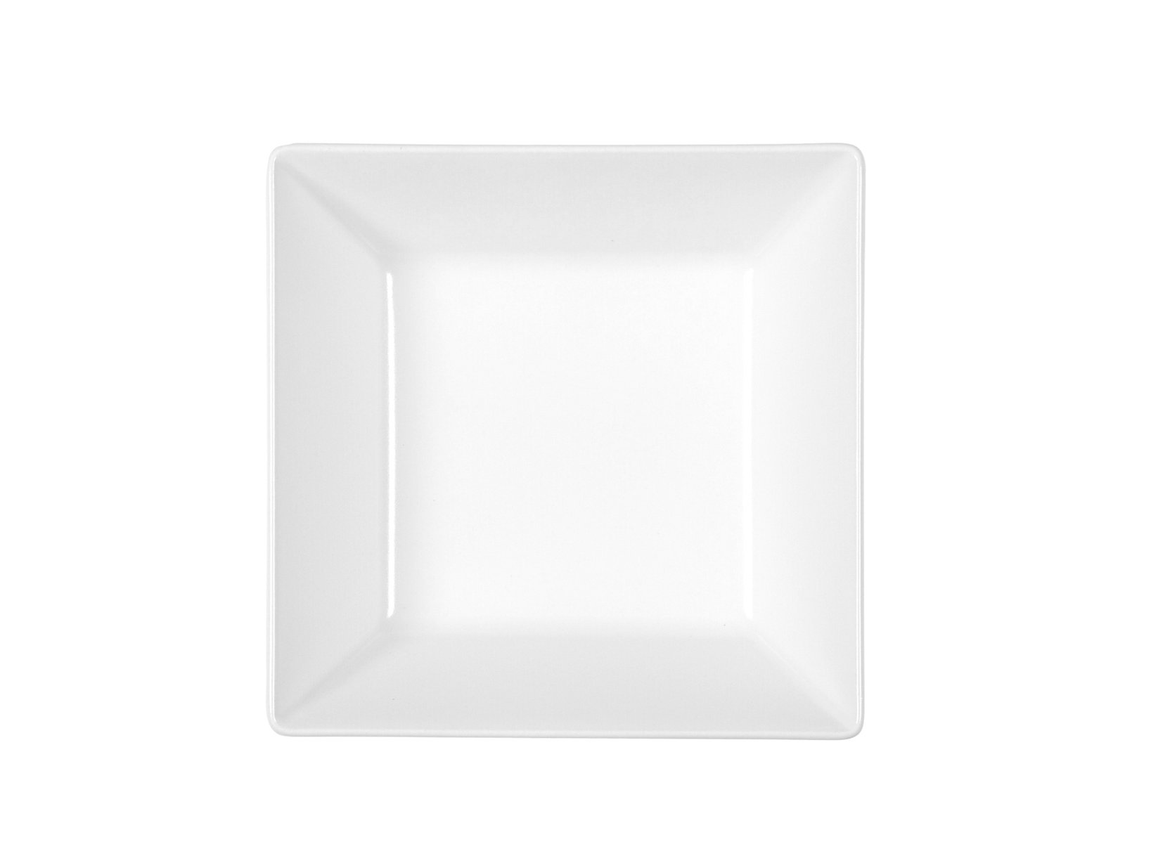 H+H Set of 6 Piatti Fondi Quadrati Osaka in Stoneware Bianco cm 17 x 5 H