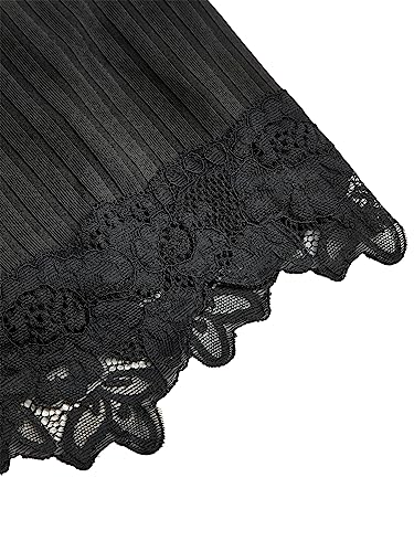 SOLY HUX Women's Goth Y2k Lace Trim Cold Shoulder Bell Long Sleeve Crop Tops4