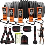 Resistance Bands with Handles, 375lb Exercise Bands for Working Out, Fitness Bands, Workout Bands with Door Anchor and Ankle Straps, Physical Therapy, Yoga, Strength Training Home Gym Equipment