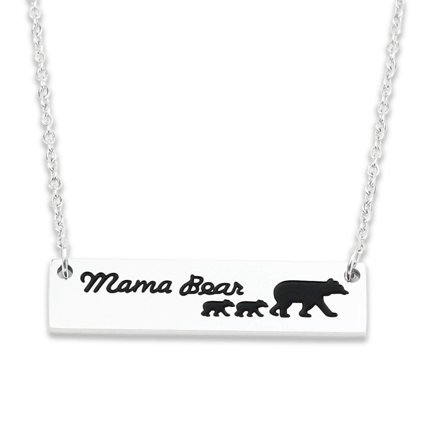 Mommy Bear Necklace 4 Bears Necklace,Mom Bear Necklace Bear Family Necklace