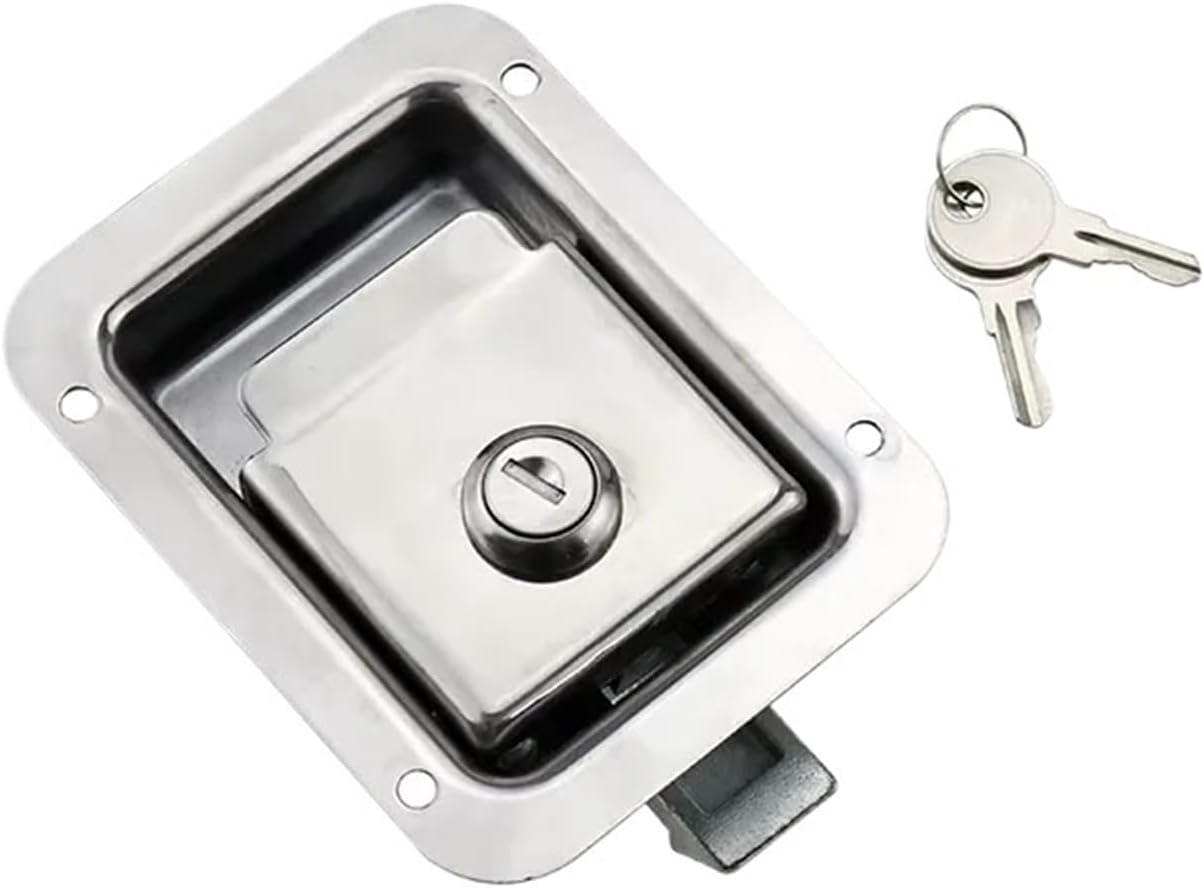 Panel Lock 304 Stainless Steel Box Trailer Door Suitable for Engineering Vehicle Toolbox Distribution Cabinet(with Lock)