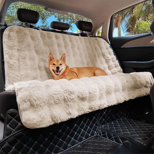 FUNNY FUZZY Fluffy Dog Car Seat Cover for Back Seat...