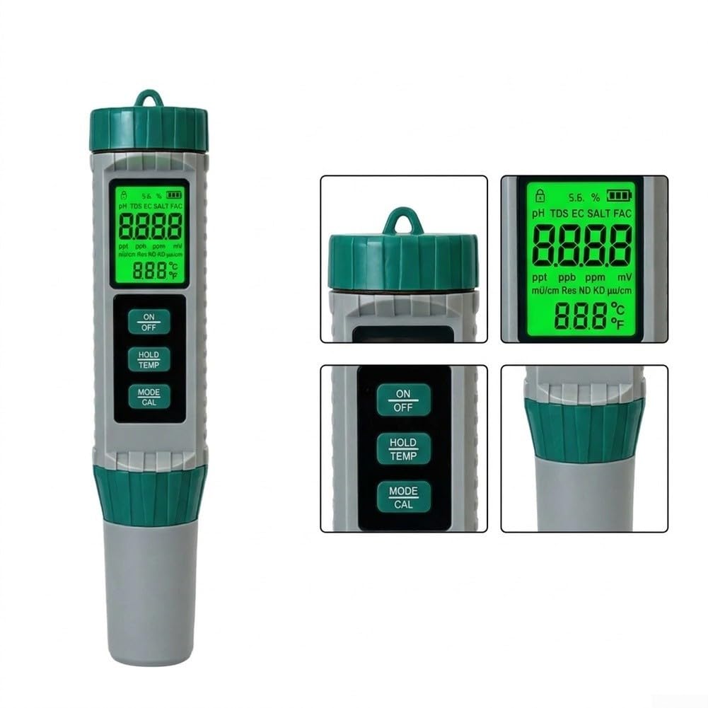 Digitaler Wassertester pH Leitfähigkeit Salzgehalt Digitaler