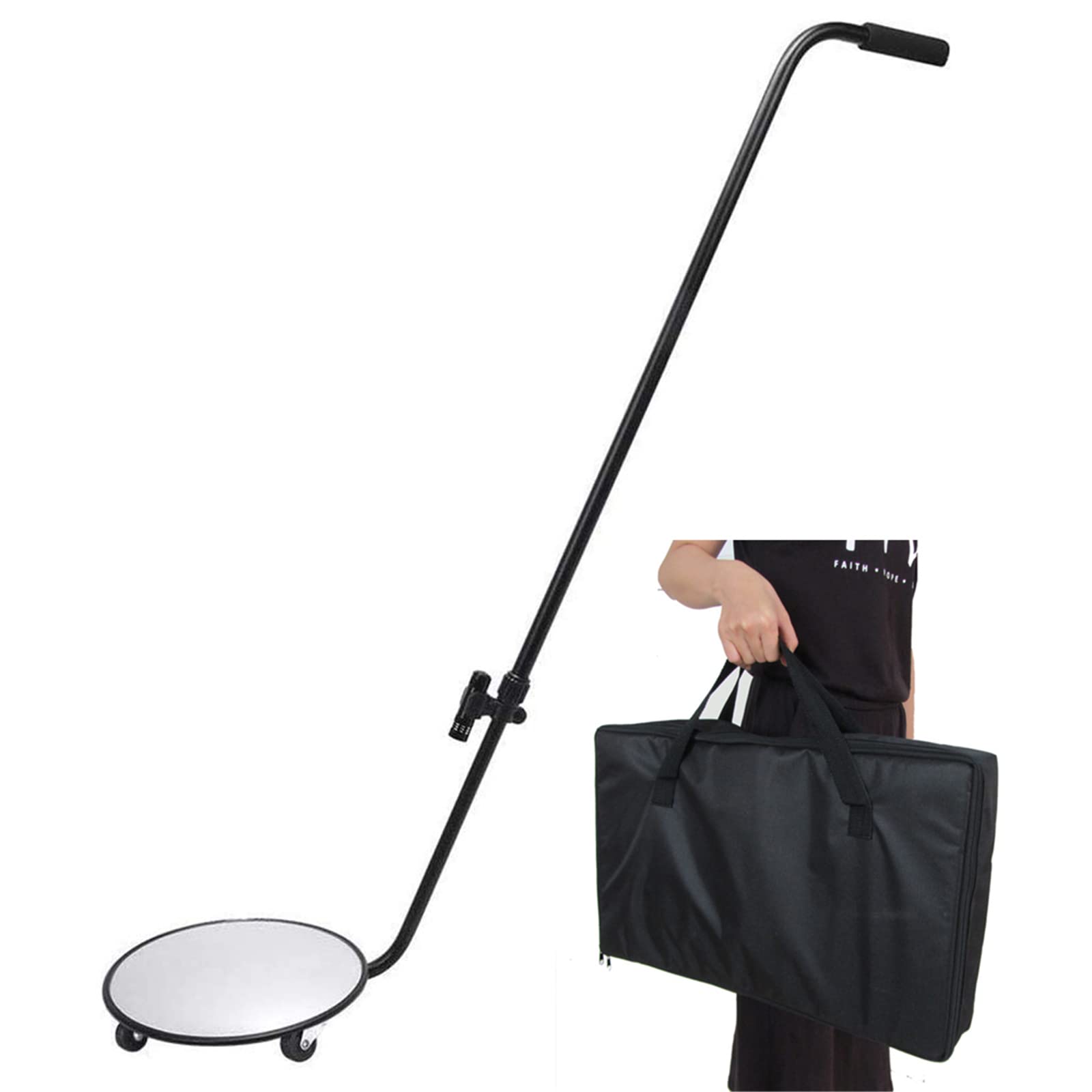 Specchietti per ispezione Veicoli, Specchietti per ispezione Veicoli, Specchietti di Sicurezza con Manici telescopici Regolabili, Ruote e luci a LED, Attrezzature per ispezione