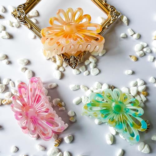 Pinzas de cabello florales GQLV pack 3 piezas multicolor miniatura 6