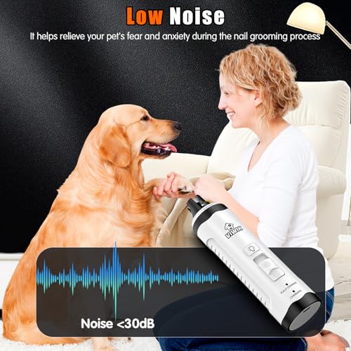 Image of VIWIK Dog Nail Trimmers with Light, Cat Dog Nail Clippers, Dog Nail Grinder Quiet for Large Medium Small Dogs Paw & Cats Claw, Electric 2-Speed Pet Toenail Grooming Supplies, Gifts for Dog Lovers.