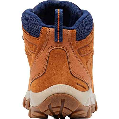 Columbia Men's Newton Ridge Plus II Suede Waterproof Hiking Shoe, Caramel/Blue Shadow, 11 Wide