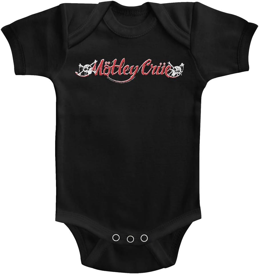 American Classics Motley Crue Heavy Metal Band Red & White Logo Infant Short Sleeve Bodysuit
