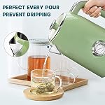 SUSTEAS 57oz Electric Kettle with Thermometer, Hot Water Pot, Retro Green - Image 5