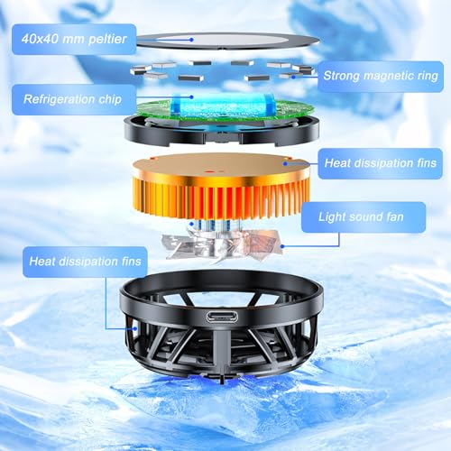 Image of Mobile Cooler, Phone Cooler for Gaming, Gaming Cooler, Equipped with A Detachable Back Clip and Fan with Light, Universal Mobile Cooler for Gaming, Gaming Cooler Perfect for Bgmi, Pubg,Freefire and Long Gaming Sessions