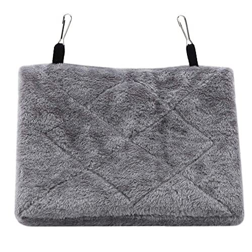 TOPINCN Pivoine Perroquet Hamac Nid D'oiseau Chaud Doux Hamac en Peluche Suspendu Cage Tente pour Oiseaux Perroquet Hiver Chaud Lit Pet Jouet Poche Coton Lit (S- Gris)