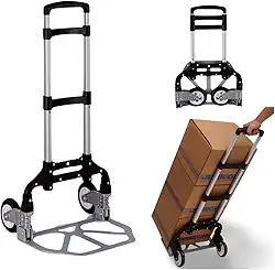 Carrinho de Mão Dobrável com Carga até 75kg – Plataforma de Alumínio Reforçado – Ideal para Construção, Jardinagem e Transporte de Cargas