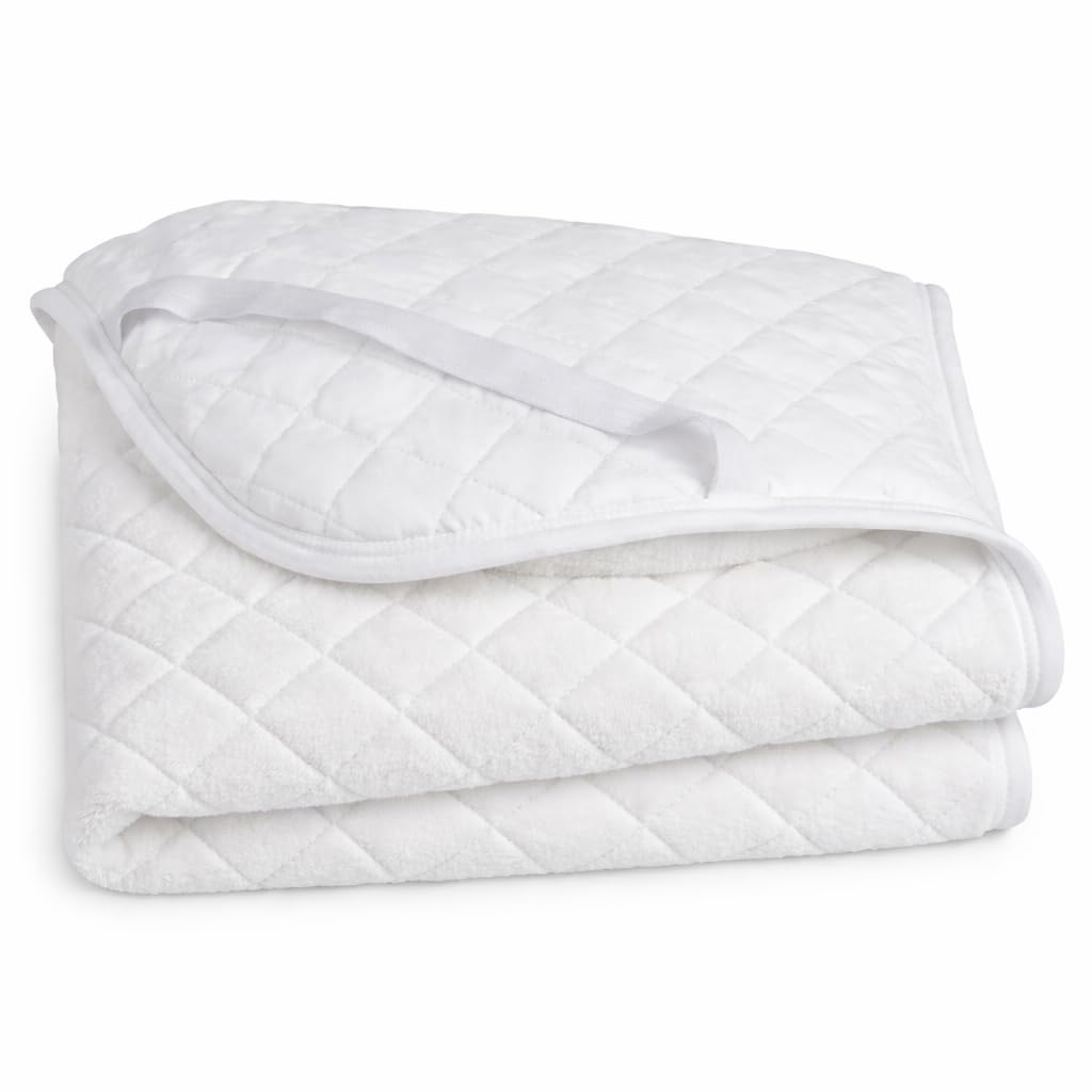 Coprimaterasso per lettino in morbido pile per un maggiore comfort e calore – 140 x 70 cm – retro in qualità trapuntata con fasce angolari – Made in Portogallo