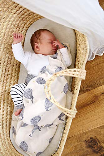 LÄSSIG Baby Mulltuch Spucktuch Puckdecke 3er Set Baumwolle 80 x 80 cm/ Heavenly soft Swaddle L Little Water Whale